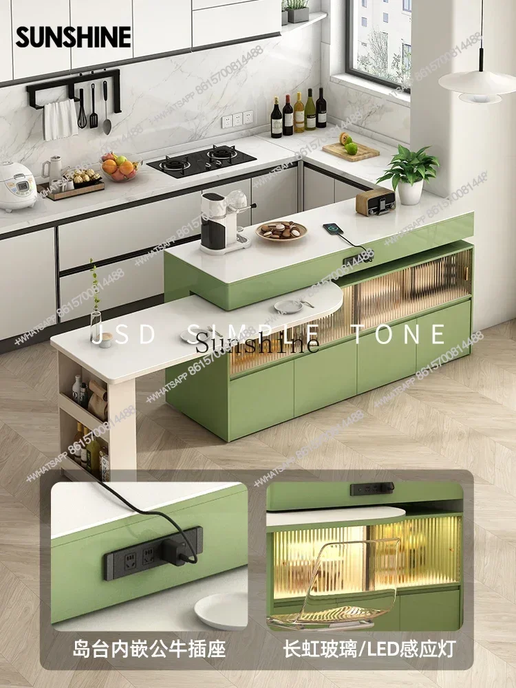 

Cream wind household retractable rock slab guide table combination modern and simple