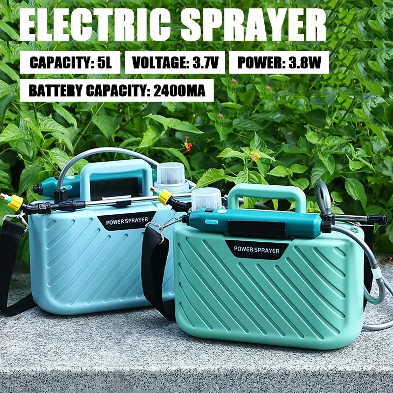 

5L Garden Electric Sprayer 3.7V 2400MA Battery Knapsack Sprayer Multiple Water Discharge Modes Bottle Mist Garden Watering Tools