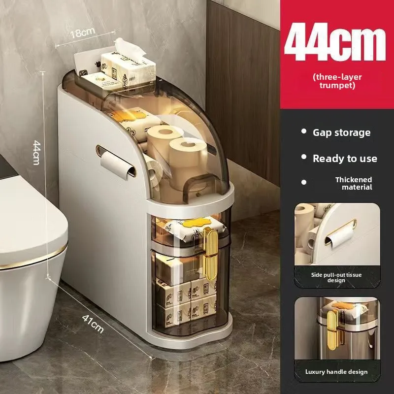 

Firm Home Storage Cabinet, Bathroom, Kitchen, Multifunctional, Movable, Multi-layer, Large Capacity Transparent Cabinet