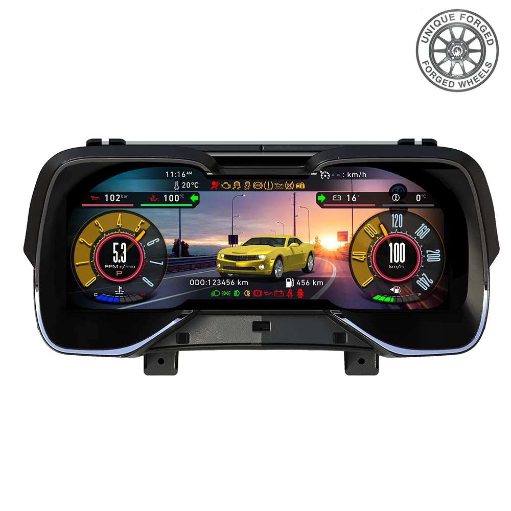 

12,3-дюймовая ЖК-панель приборов для Camaro: ЖК-дисплей, одометр, автозапчасти, виртуальный цифровой кластер, цифровая приборная панель