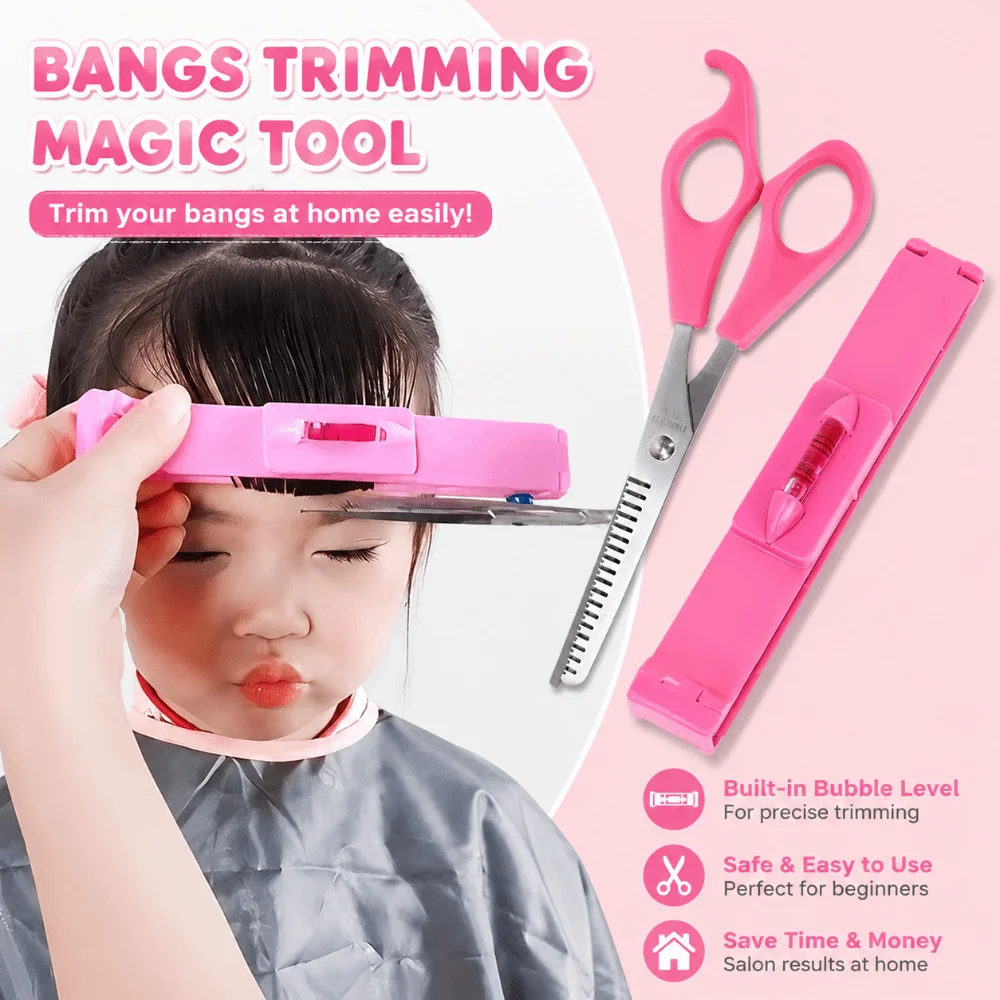 3pcs/set Precise Bangs Trimming Tool Set Point Cuts Thinning Shears Bangs Cutting Kit Flat Tooth Hairdressing Scissors