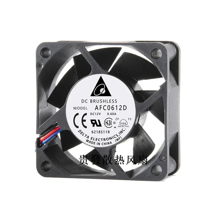 

For Delta AFC0612D 6025 12V 0.60a 6cm 60*60*25mm double ball PWM temperature controlled cooling fan