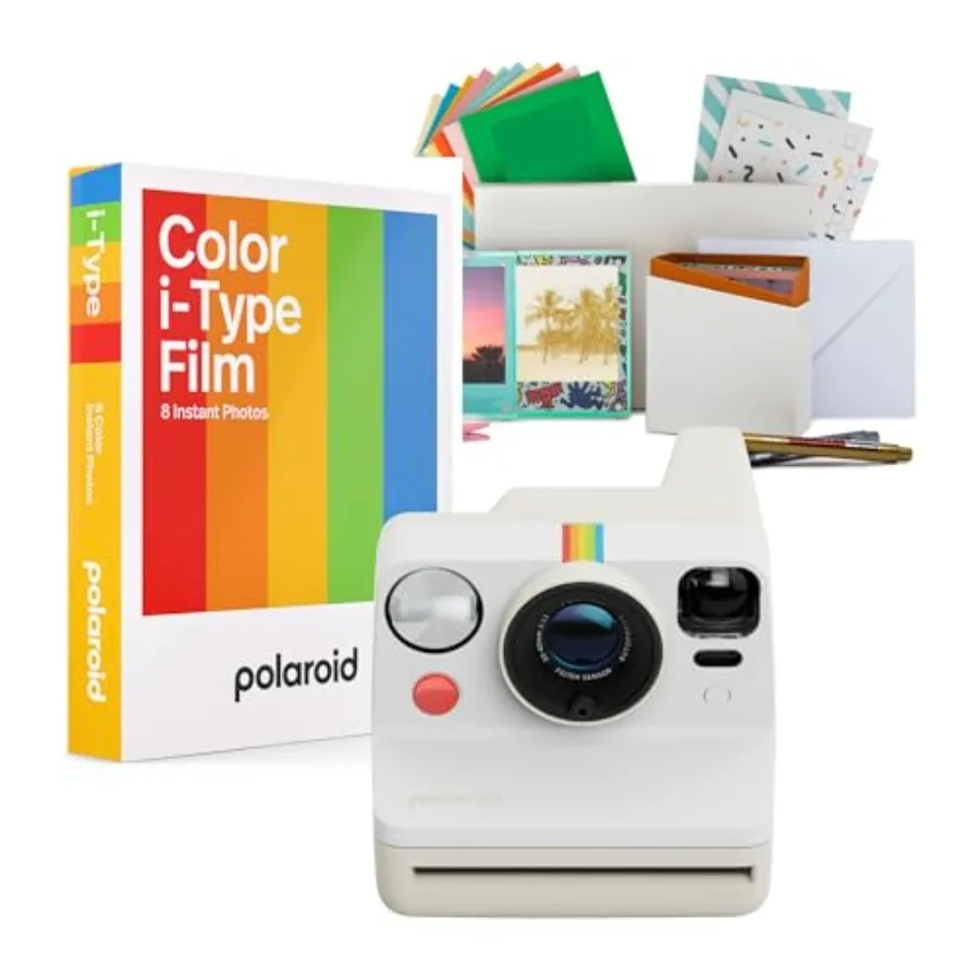 

Instant camera for everyday use, plastic body, Pebble White color, two-lens autofocus system