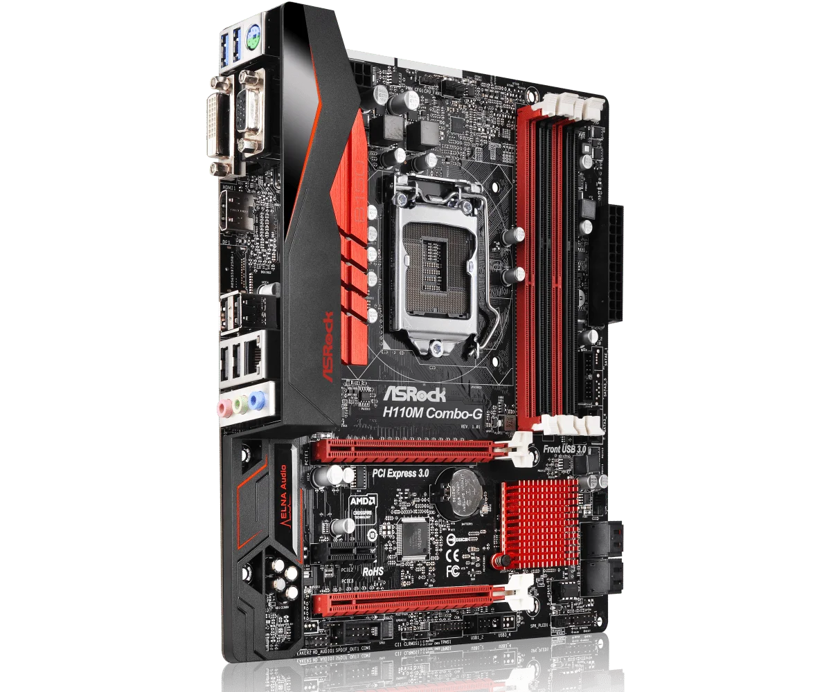 Imagem -02 - Asrock-placa-mãe H110 Lga 1151 Ddr4 64gb Suporte I56500 I57500 I3-6300 G3930 Vga Atx