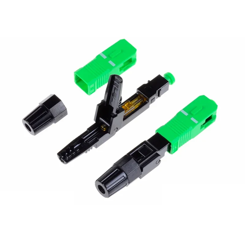 100PCS  SC APC fiber optic SC APC Single-mode Fast connector SC APC FTTH Fiber Optic quick Connector