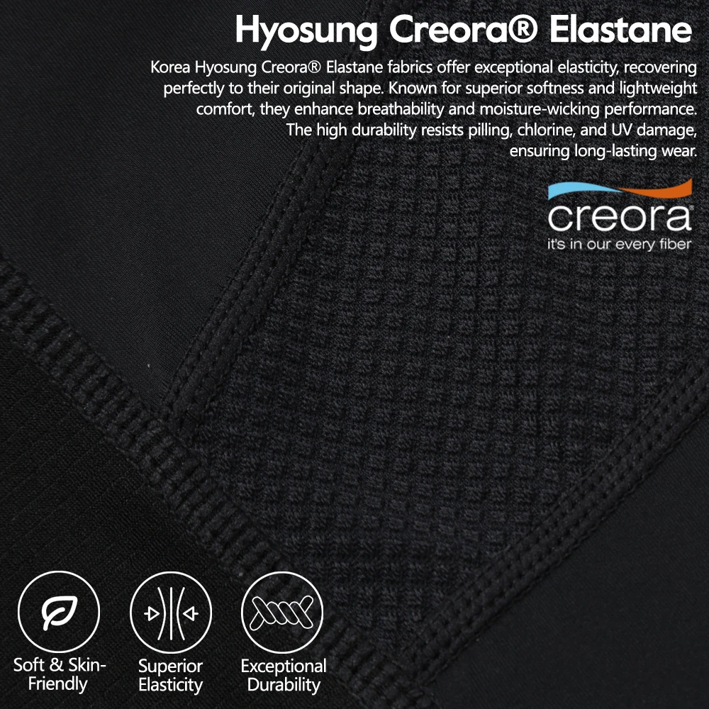 RION Herren Radsport-Trägerhose Gepolsterte Tights Rennrad MTB Fahrradbekleidung Atmungsaktiv 5H Reithose Hyosung Creora Elastan – Detail 4