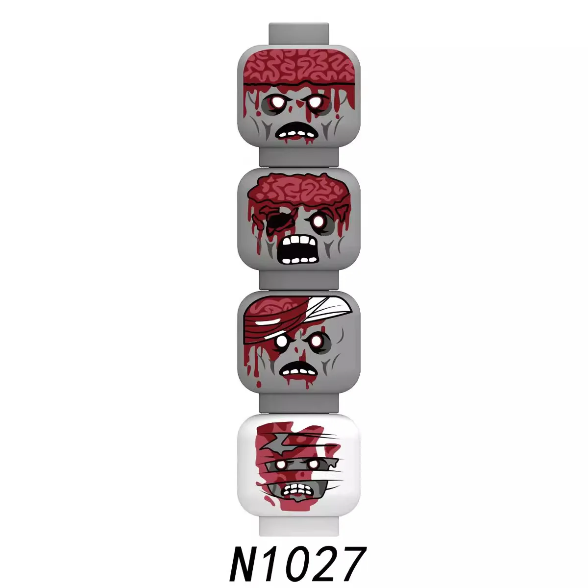 Halloween Zombie Skelett Monster Gesicht Kopf Figuren Gesichtsausdruck Bausteine Mini Teile Ziegel Zubehör Kinder Spielzeug Geschenk