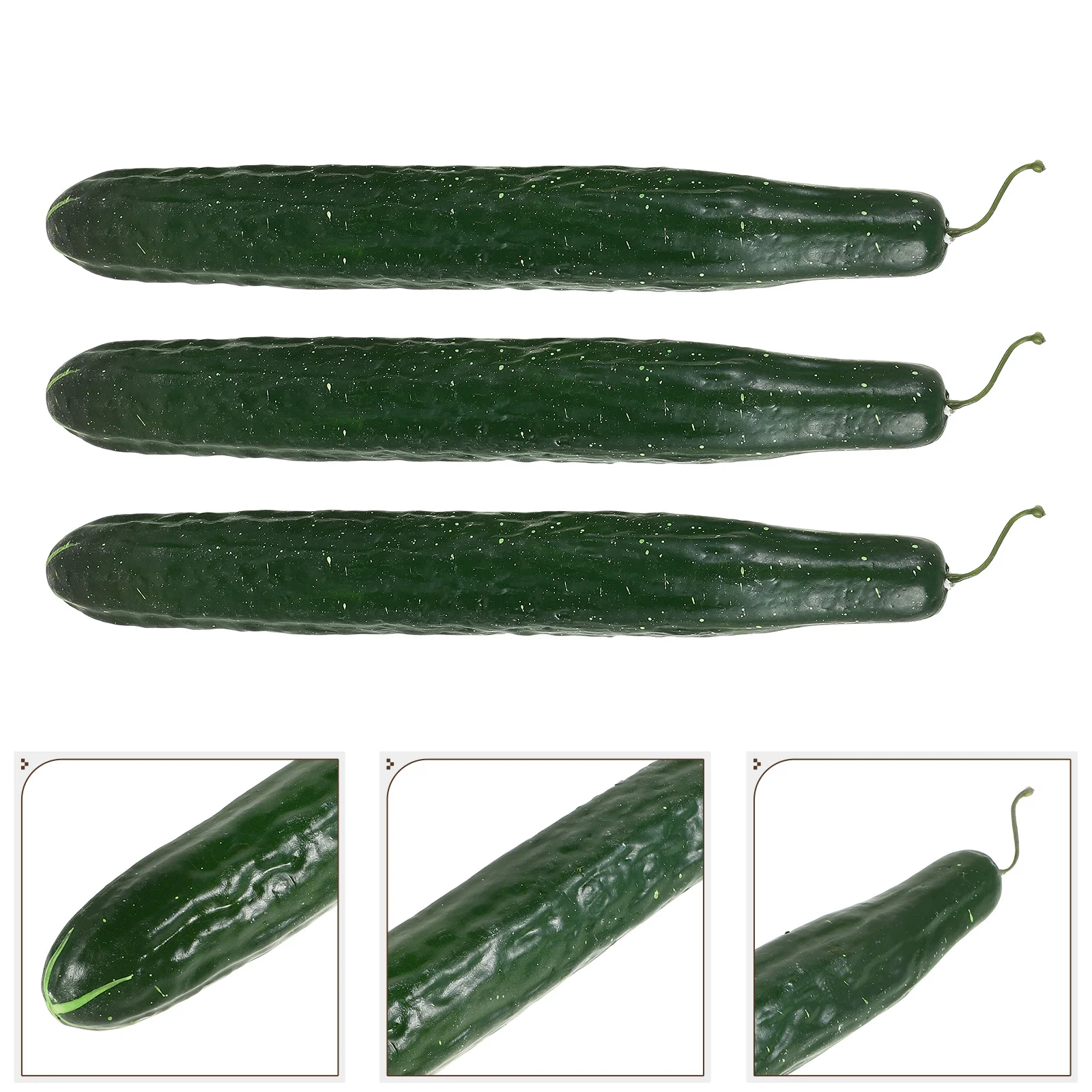 

3pcs Artificial Cucumber Simulation Vegetable Decor Lifelike Cucumber For Photography Props Home Kitchen Display Decoration