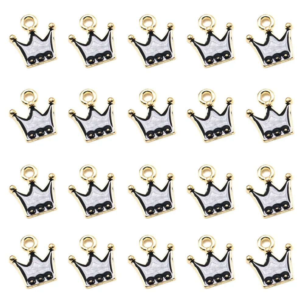 

20pcs Crown Earrings Jewelry Mini Alloy Pendants Charms DIY Necklace Bracelet Keychain Accessories Fashion Pendant Set Gift