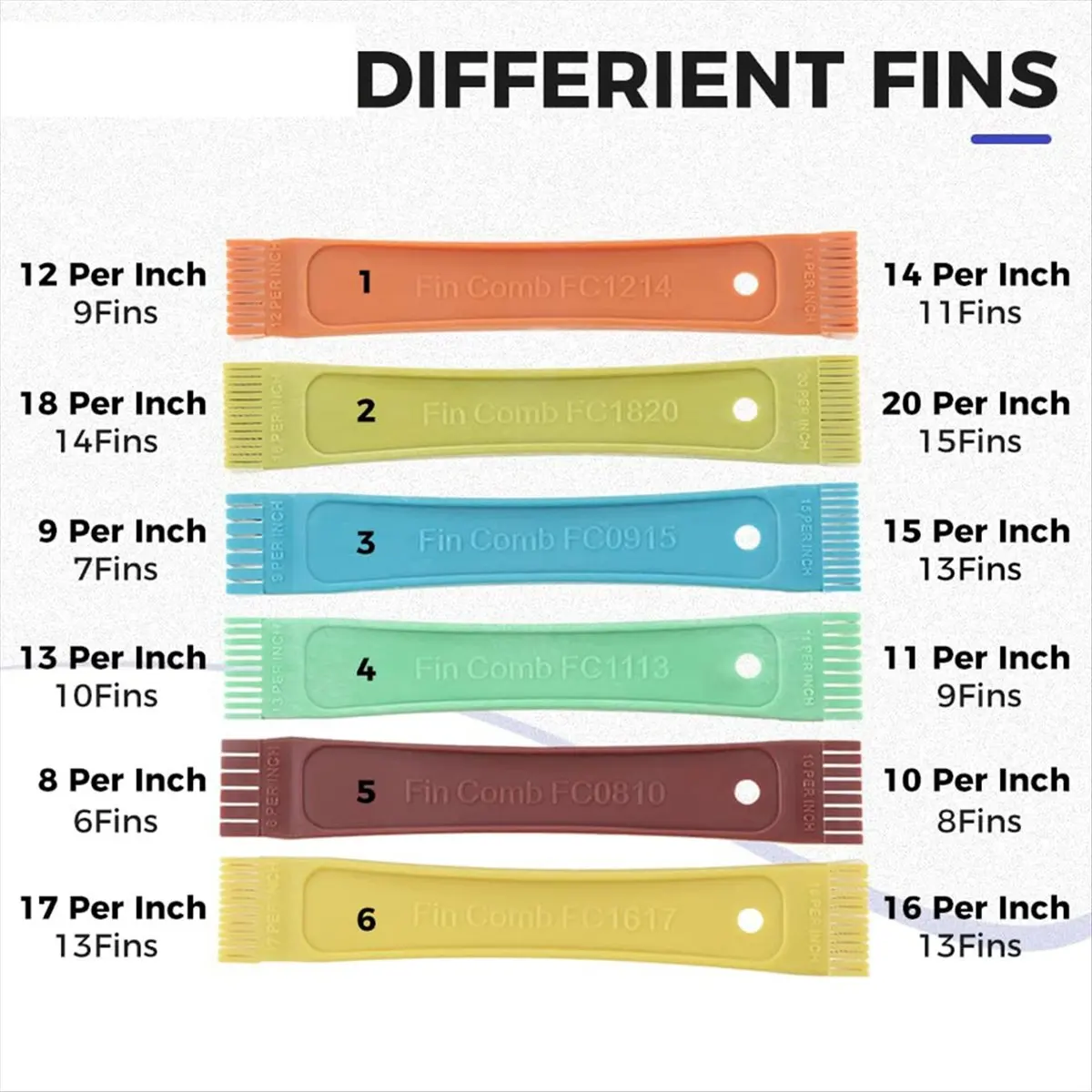 

ABPP 6PCS Air Conditioning Brush Tool, Steel AC Evaporator Comb, Radiator Condenser Fin Comb, FCR6 Fin Comb Tool