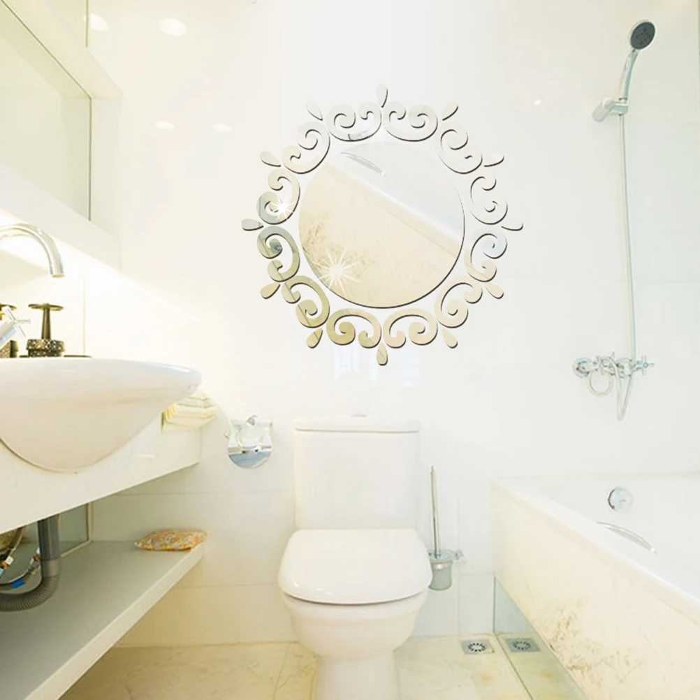 

Acrylic Mirror Wall Stickers Silver Decorative Art Murals for Living Room Bedroom Bathroom Removable Wall Decals Stylish Home