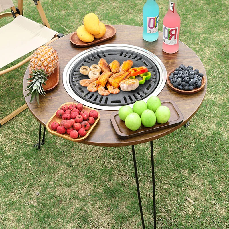 Outdoor Grill Non-smoking Household Barbecue Portable Folding Barbecue Table Charcoal Barbecue Outdoor Courtyard