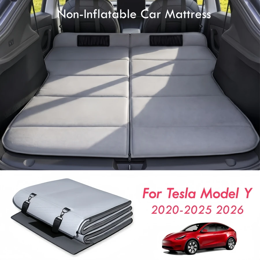 Non-Inflatable Car Mattress for Tesla Model Y 2020-2025 2026 Juniper Foldable Trunk Sleeping Pad Split Design Model Y Mattress