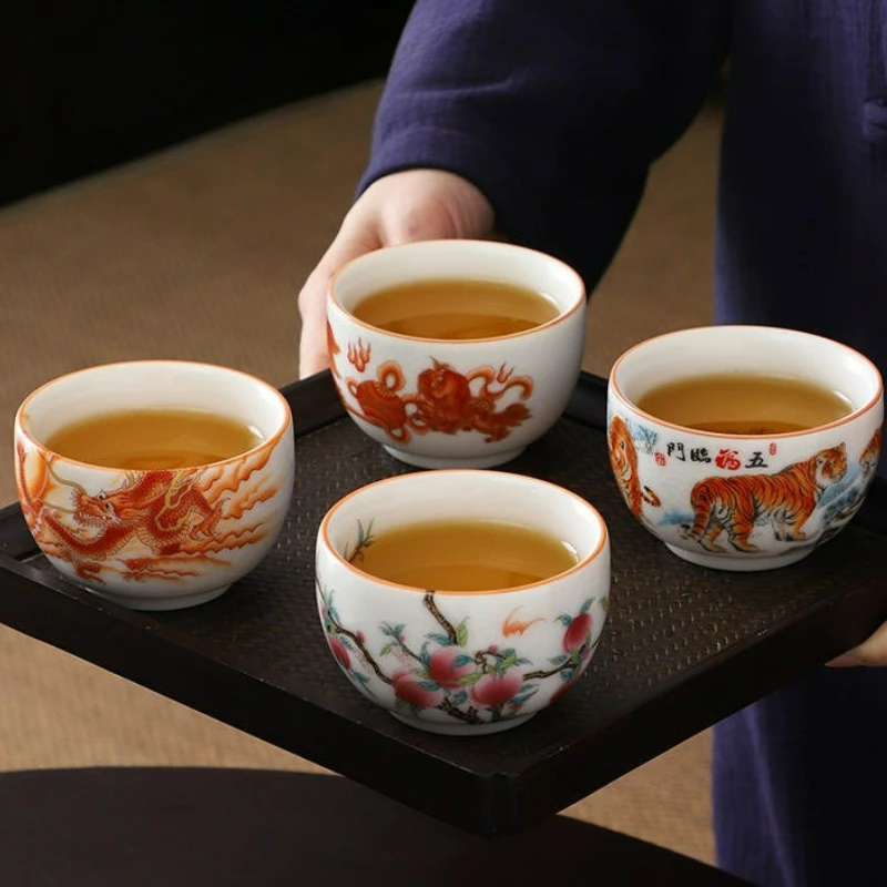 

Janpanese Style Ceramic Teacup Handmade Portable Ceramic Tea Cup Household Exquisite Master Cup Tea Teaware Accessories New