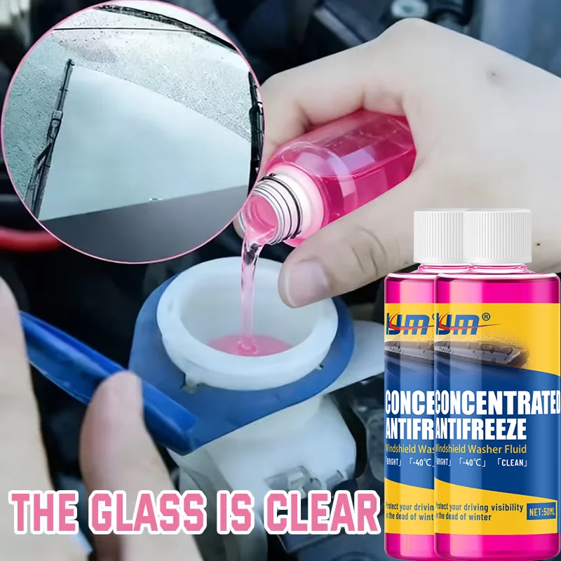 KJM 50ml Concentrated Windshield Washer Fluid High-Efficiency Car Glass Cleaner for Oil Film Insect Residue And Road Grime