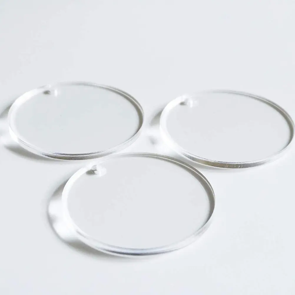 60Pcs Acrylic Keychain Blank Set Smooth Rounded Edges DIY Craft Kit for Custom Key Ring Labels School Bag Pendants