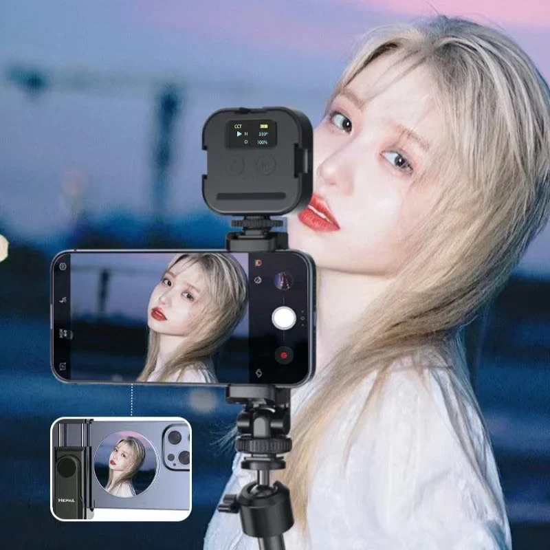 Aluminum Alloy Mobile Phone Selfie Mirror Magnetic Suction Camera Auxiliary Camera Convex Mirror Camera Auxiliary Tool