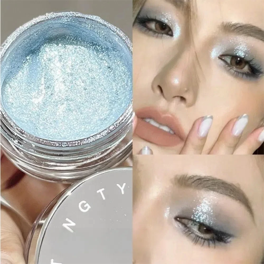 

Portable Glitter Shining Eyeshadow Palette Long-lasting Brighten Highlighter Powder Eye Makeup Easy To Wear Eyeshadow Cosmetic