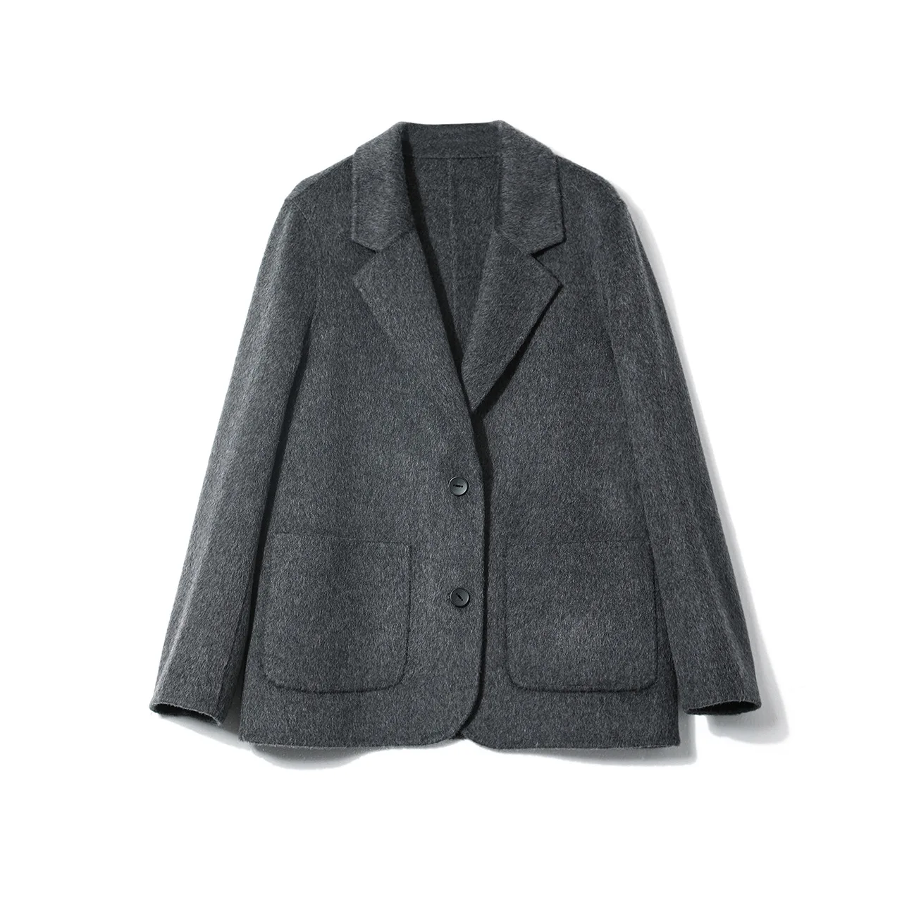 Allingentle Woolen Long Women Blazer 2 Button Elegant Line Long Jacket for Casual Daily Outfits Customize