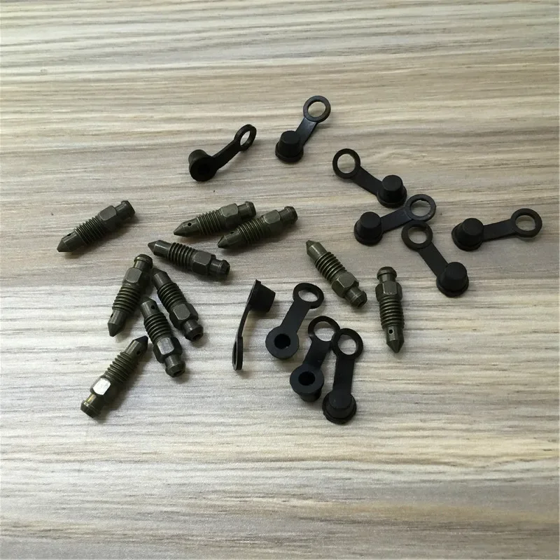 Under motorcycle disc brake wheel cylinders dedicated purge pump oil drain screw screw with a rubber cap wholesale,