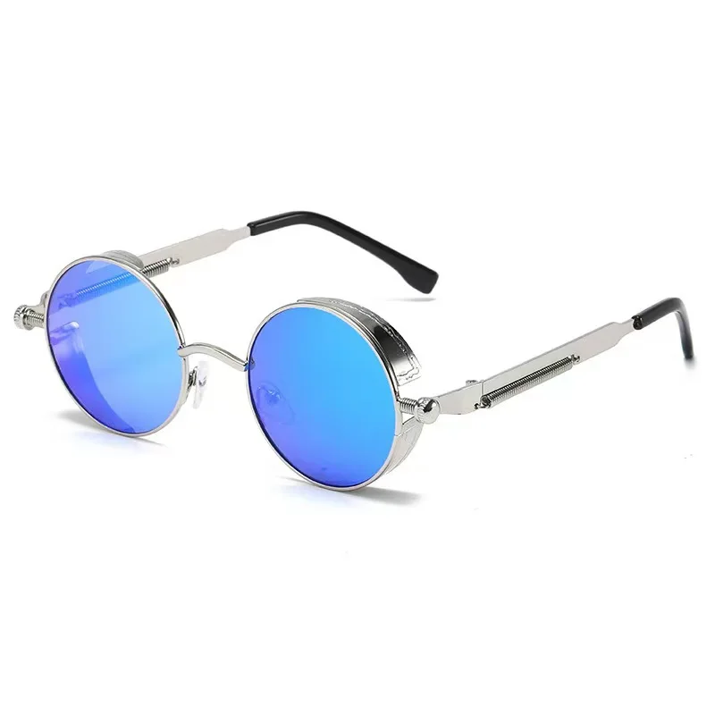 Men Metal Steampunk Sunglasses Women Fashion Round Glasses Brand Designer Vintage Sun Glasses High Quality Oculos De Sol