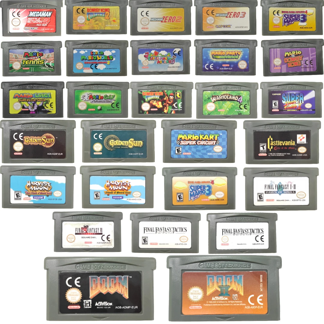 Retro Game Card - GBA 게임 카트리지 세트 메가맨 마리오