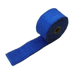 Fiberglass Exhaust Heat Wrap 5Meters Insulating Fireproof Blue Header Pipe Tape Insulation Cloth Car Truck RV Boat Motorcycle