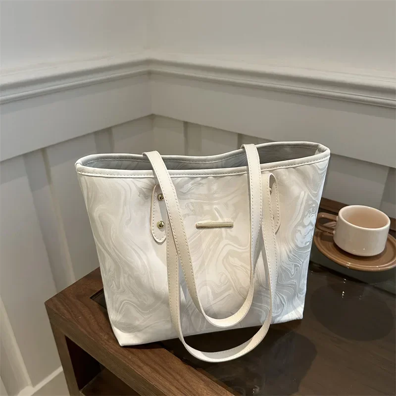 Luxury Bag Women Handbag Large Tote Sliver Shoulder Bag Simple Handle Handbags Solid Color Soft Shopper Purse Bag