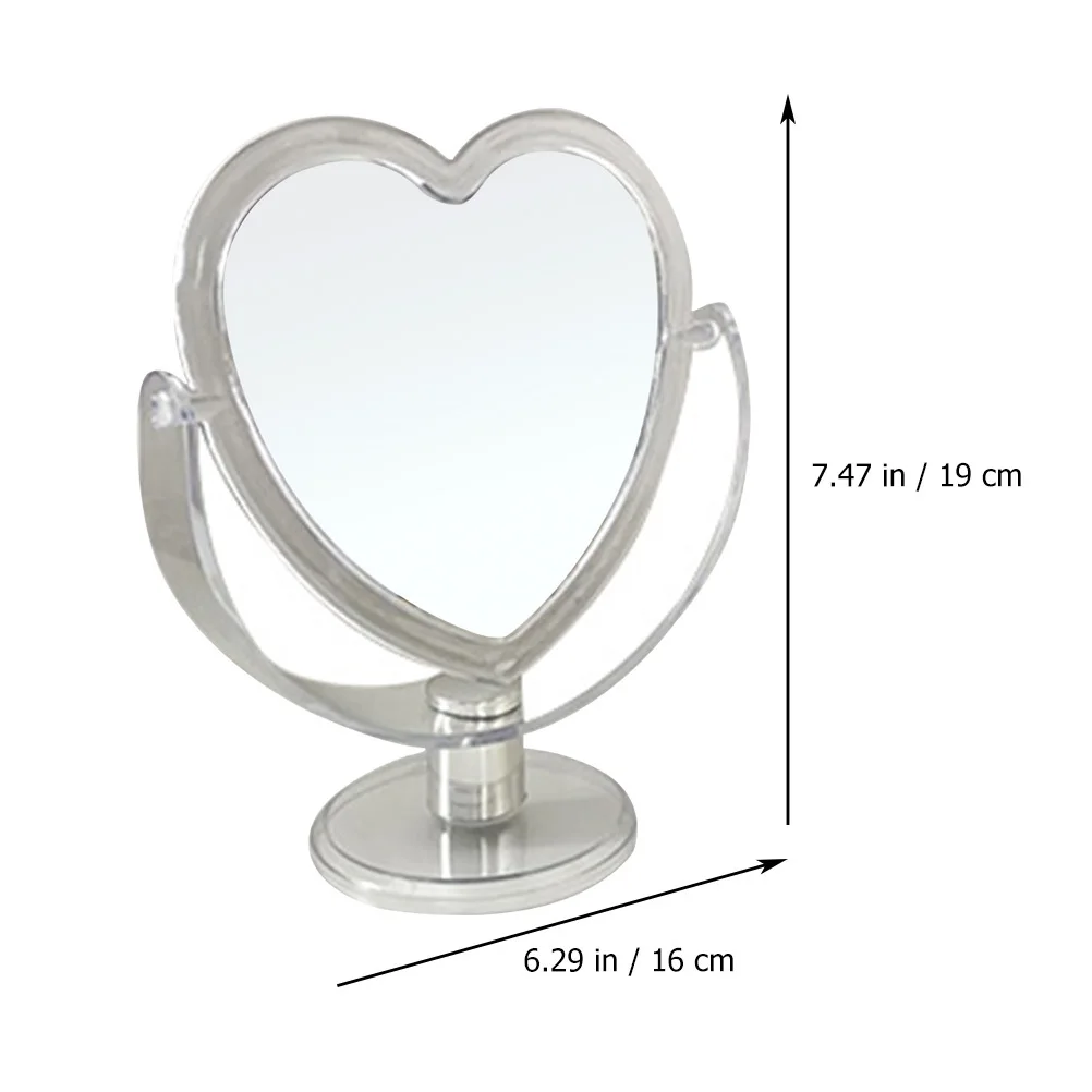 1 stuks creatieve hartontwerp make-upspiegel helder acryl staande spiegel voor slaapkamer tafel decor vrouwelijk dagelijks gebruik cadeau