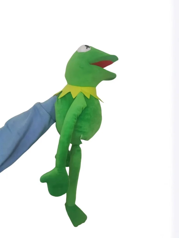 Kermit The Frog Divertente bambola di peluche Burattino a mano Zaino Rana Animale Peluche Grande bambola Ventriloquist Puntelli per prestazioni per