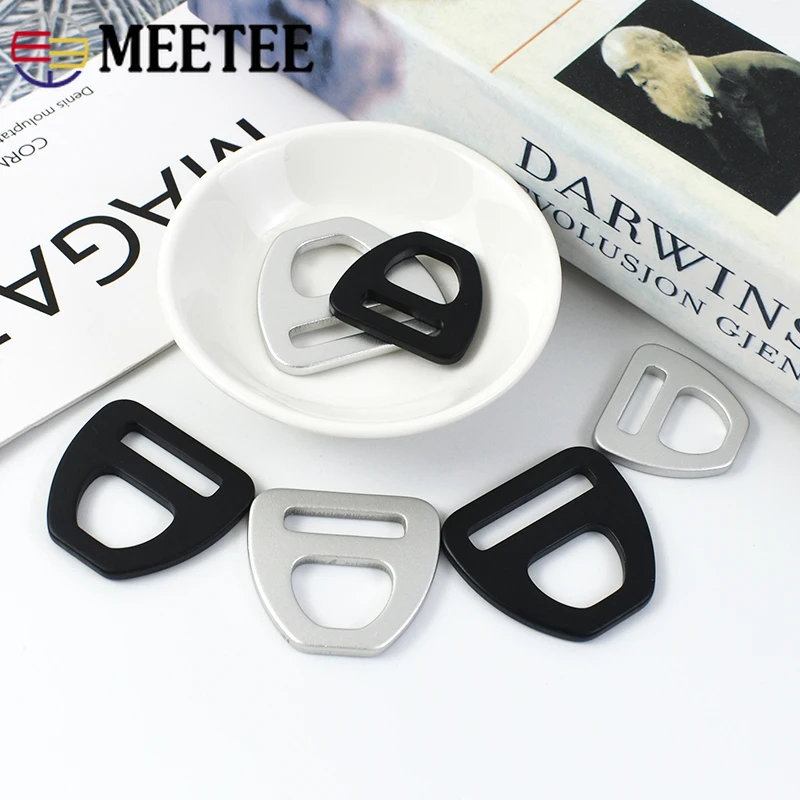 Meetee 2/5/10Pcs 15-38mm Metal Triangle O D Ring Buckles Webbing Belt Connect Clasp Hook Pet Collar Bag Strap Adjust Clasps