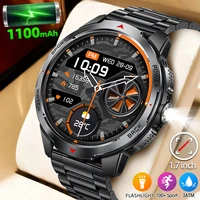 LIGE, nuevos relojes inteligentes con batería de 1100mAh para hombre, deporte al aire libre, linterna LED, brújula, reloj inteligente para hombre, llamada Bluetooth, relojes para hombre
