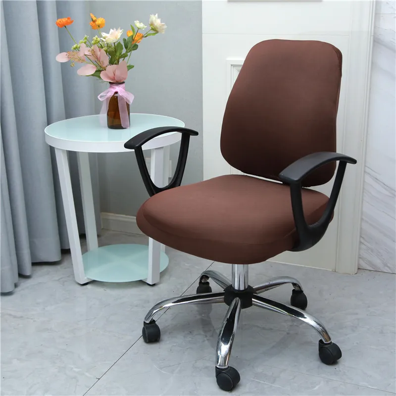 Office Chair Cover With Back Computer Game Seat Cover Solid Universal Spandex Anti-dust Elastic Armchair Slipcover
