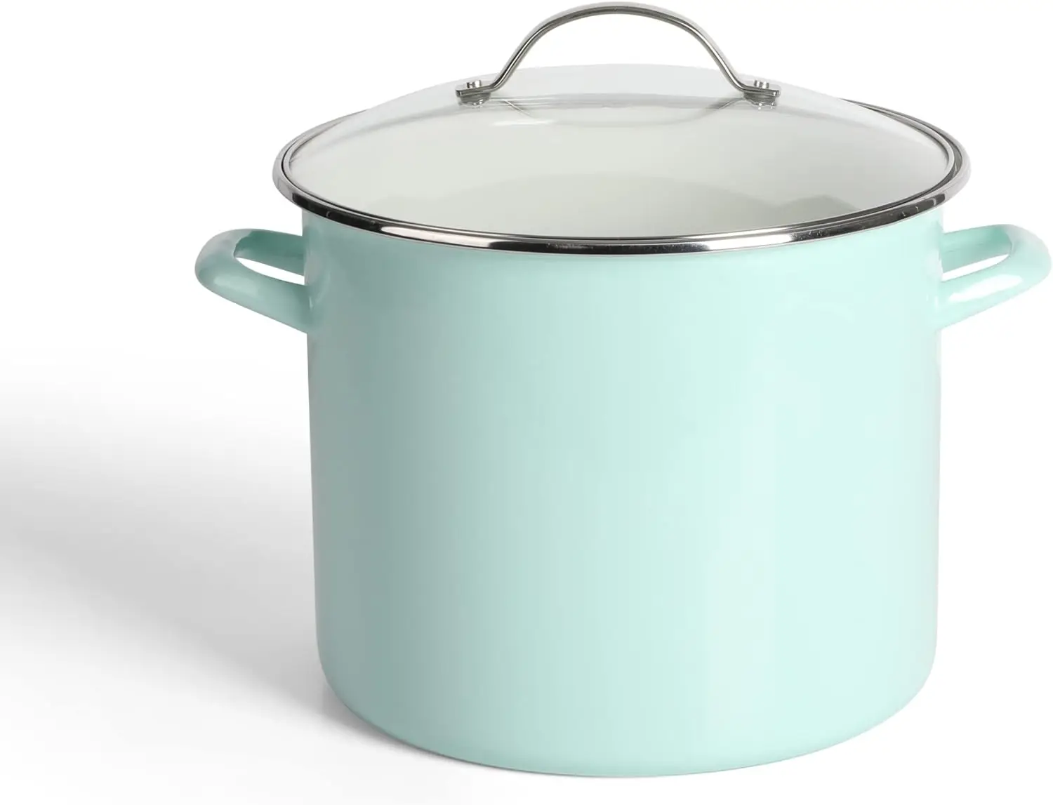 12-Quart Enamel On Steel Scratch Resistant Stock Pot w/Lid - Martha Blue