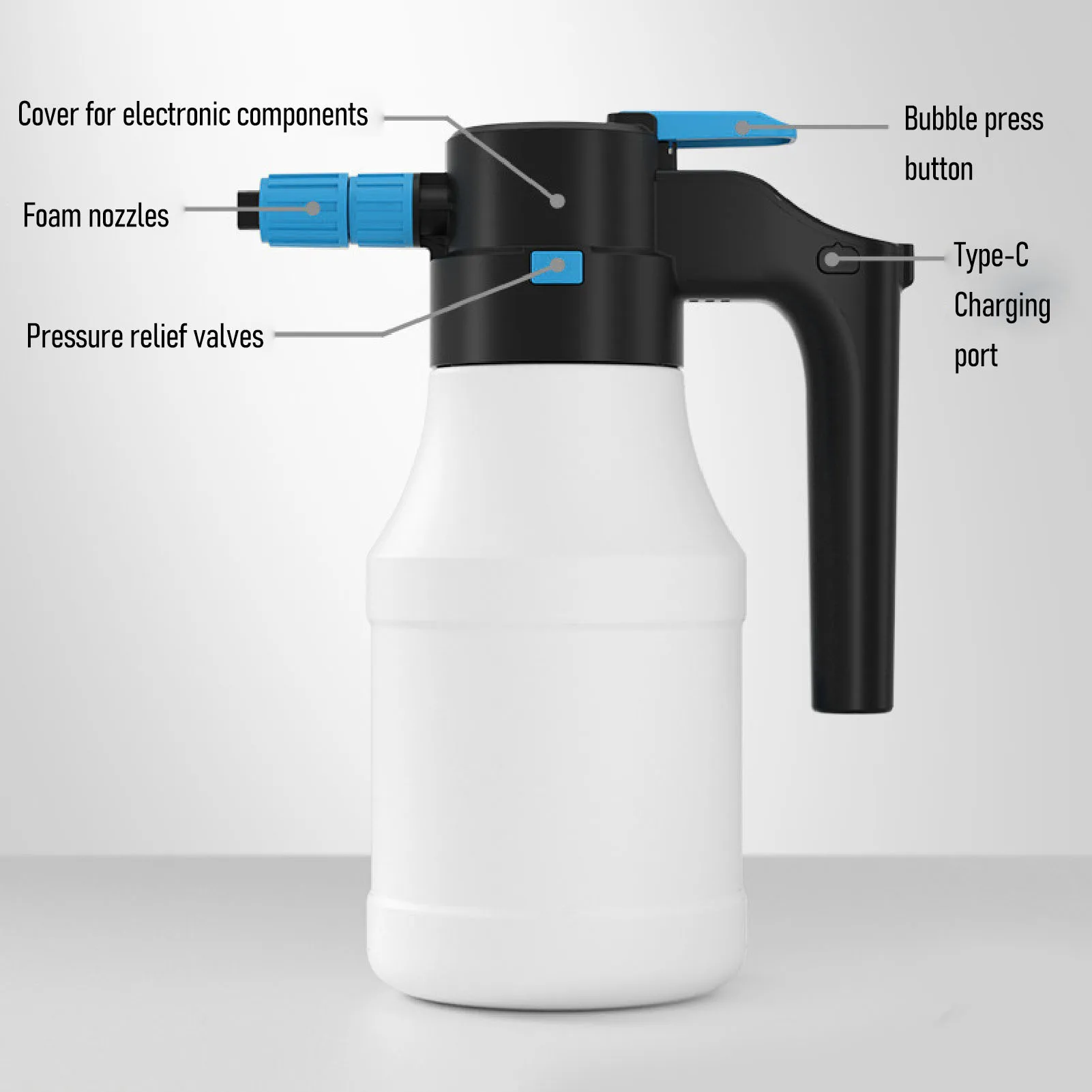 Electric Car Wash Foam Watering Can Automatic Spray Handheld High Pressure Pump Sprayer for Car Washing Gardening Watering Sprin