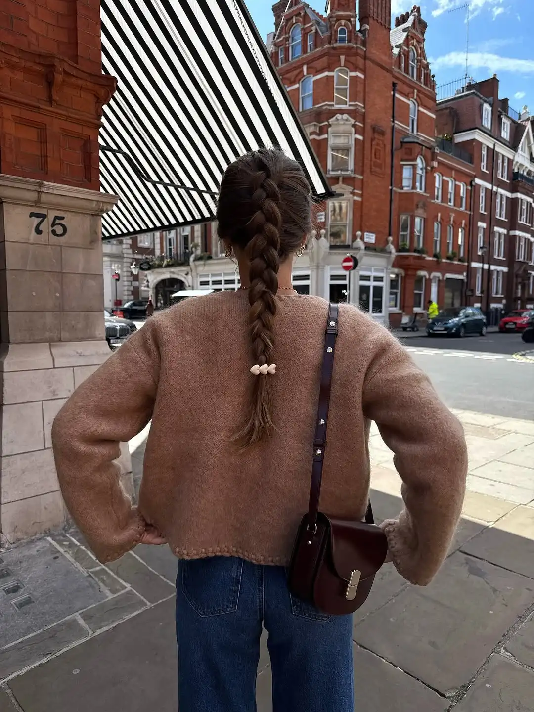 اليومية الصلبة قصيرة كابل سترة متماسكة المرأة عادية كم كامل انخفض الكتف اقتصاص محبوك بالأزرار سيدة الشارع تريكو #4