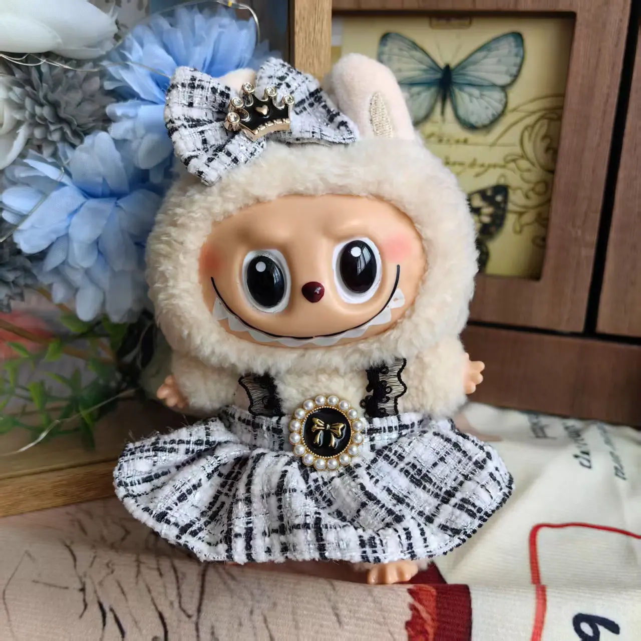 Cute Clothes for 17cm LBB Pendant Plush Cotton Toys DIY Dress Up Clothing Dolls Skirt T-shirt Set Birthday Gift