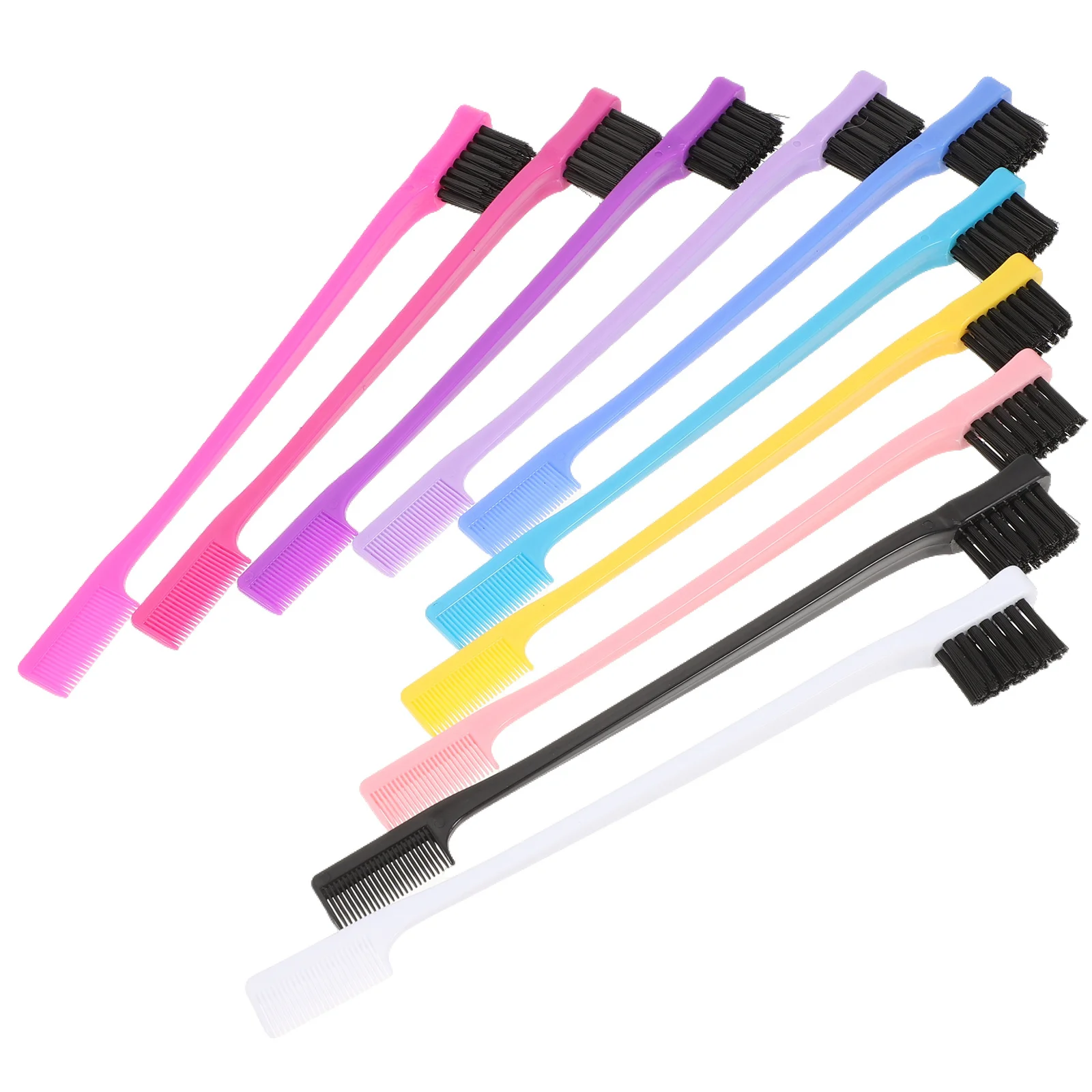 10 pçs conjunto de escova de sobrancelha ponta dupla escova de sobrancelha para sobrancelhas cílios ferramenta de preparação de cabelo pentes de maquiagem pente de chicote