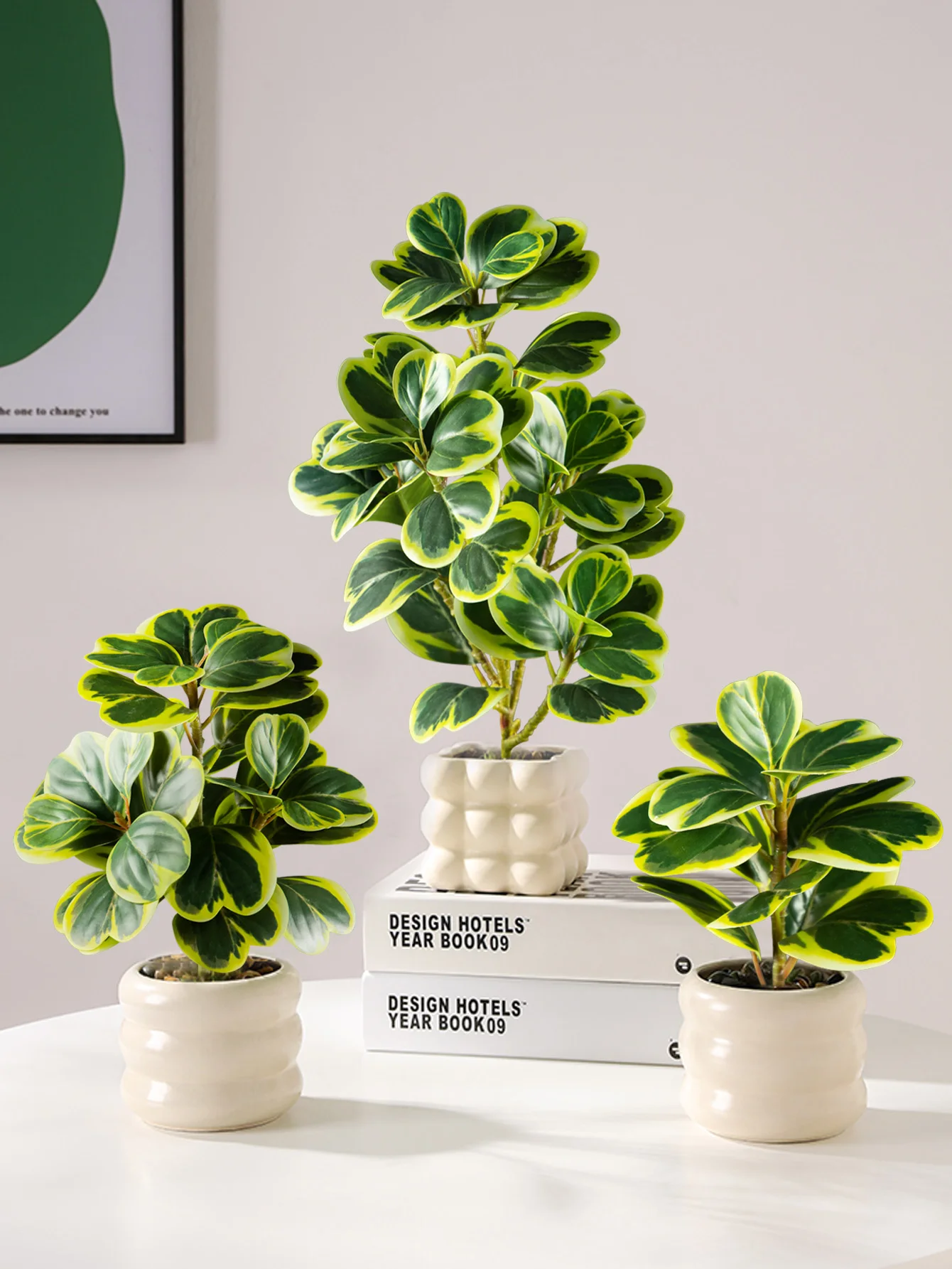 20-37cm Small Artificial Heart-leaf Hoya Plants Fake Succulent Landscape Plastic Magnolia Leaves For Home Office New Year Decor