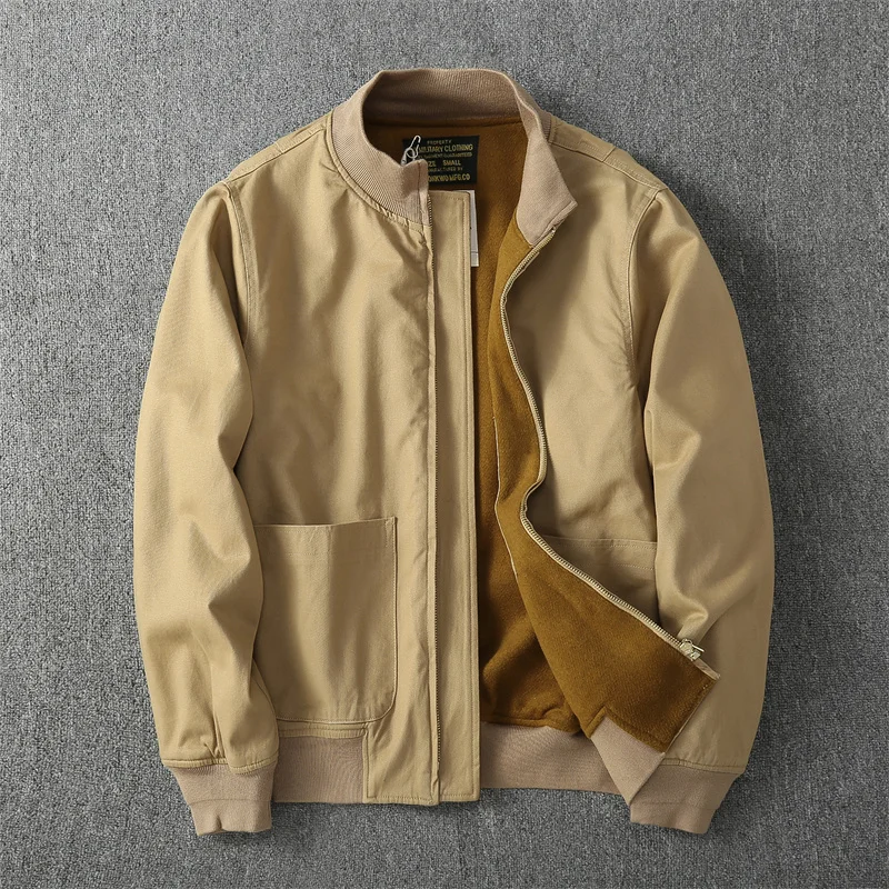 Men's Winter Fleece Thicken Coat American Retro Style Cotton-Padded Jacket Baseball Jacket Tooling Jacket Casual Outerwear