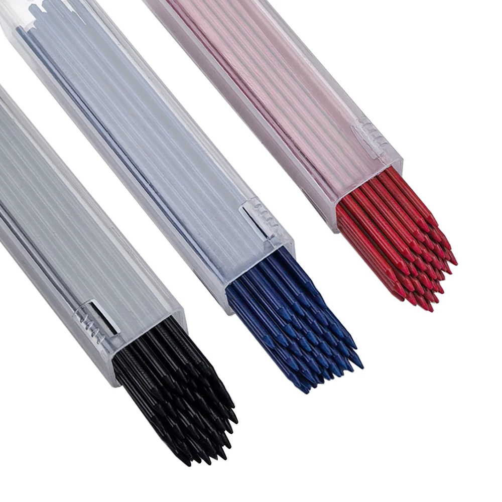 36Pcs/Box Mechanical Pencil 2.0 mm Black/Red/Colors Lead Refill For Writing Sketching Art Drawing Painting  Writing Stationery