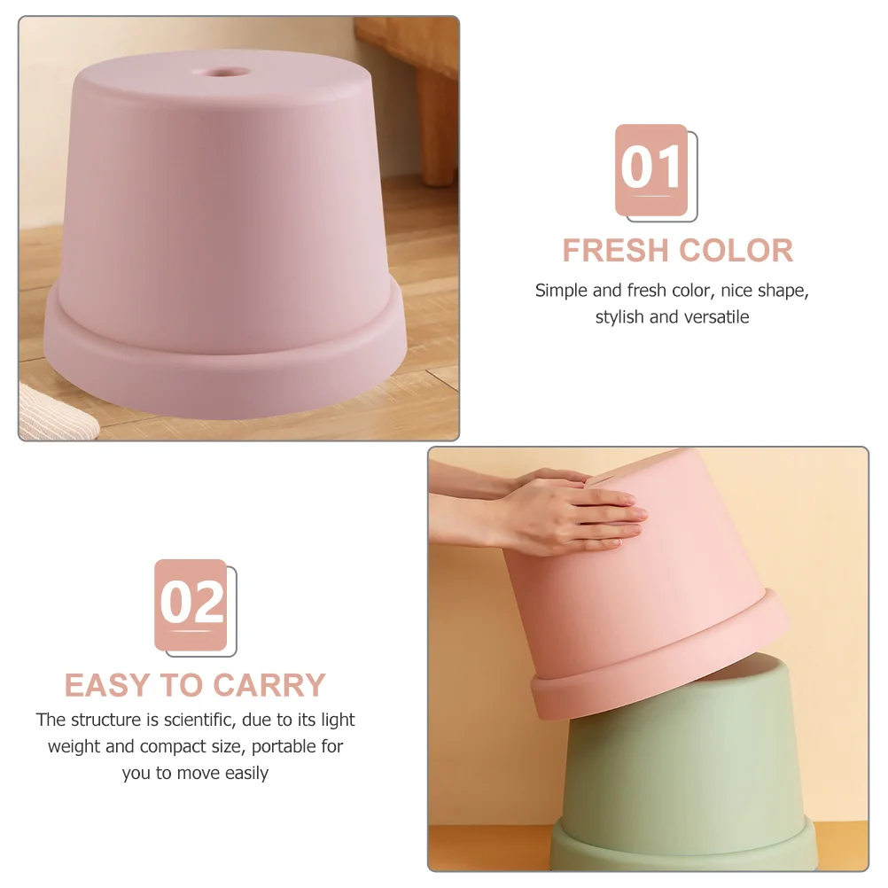 Plastic Children Stool Small Lightweight Kids Anti-Slip Footstool Stackable Non-Slip Sitting Stool for Room Use