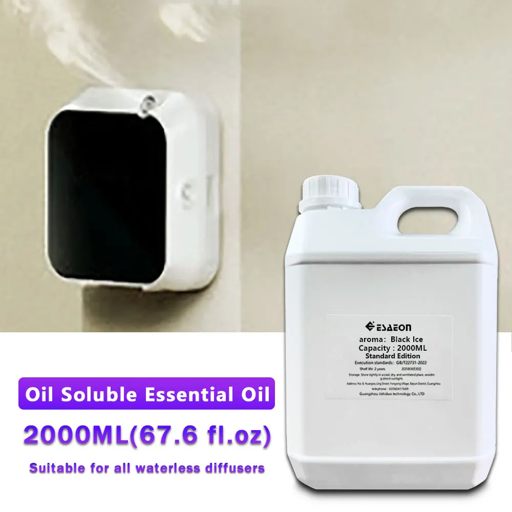 ESAEON 2000ml(67.6 fl.oz) Black Ice Aroma Diffuser Essential Oil - Supplementary Fluid Top Level Perfume Air Freshener Fragrance