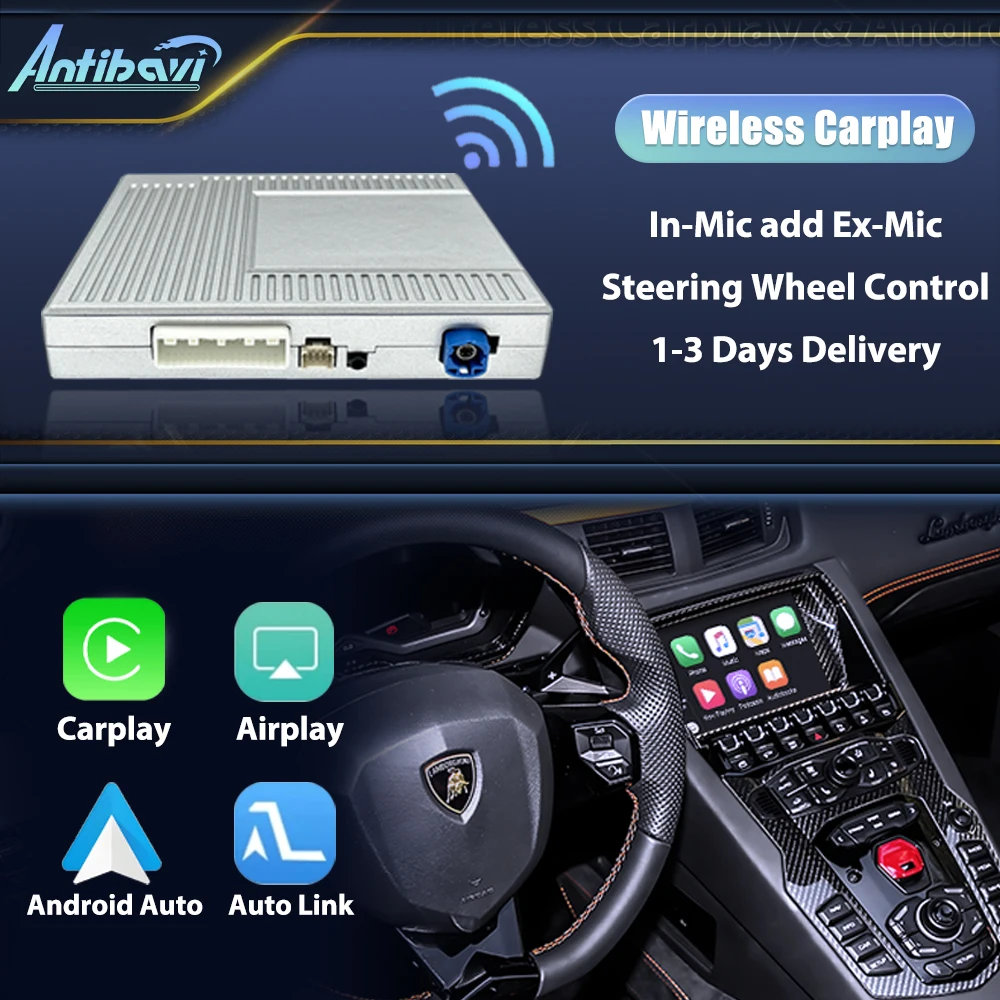 Wireless CarPlay For Lamborghini Aventador LP700 2011 12 13 14 15 16 years Android Mirror Link AirPlay CarPlay Function