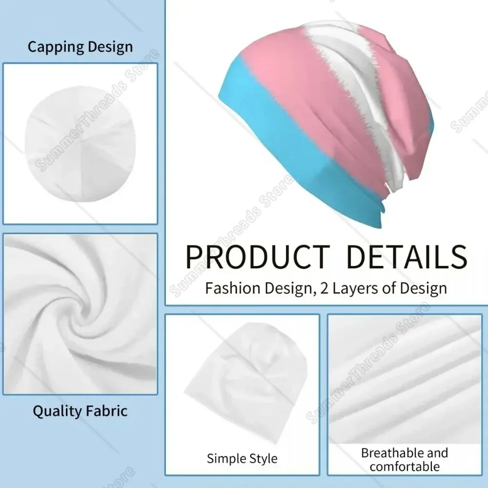 المتحولين جنسيا العلم Lgbt فخر الدافئة محبوك قبعة الهيب هوب بونيه قبعة الخريف الشتاء في الهواء الطلق قبعات حريمي للجنسين الكبار #6