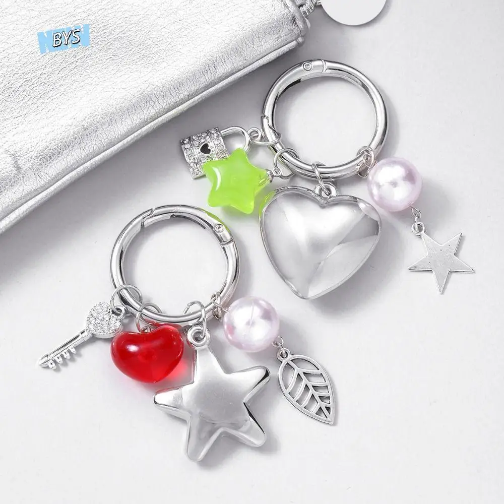 Bag Pendant Y2k Star Heart Keychain Portable Stylish Romance Star Heart Keyring Fashion Colorful Backpack Pendant