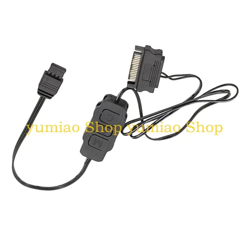 587B SATAs Power Cable for 5V 3Pin and 12V 4Pin RGBs Fan with Easy Installation and PWM Control