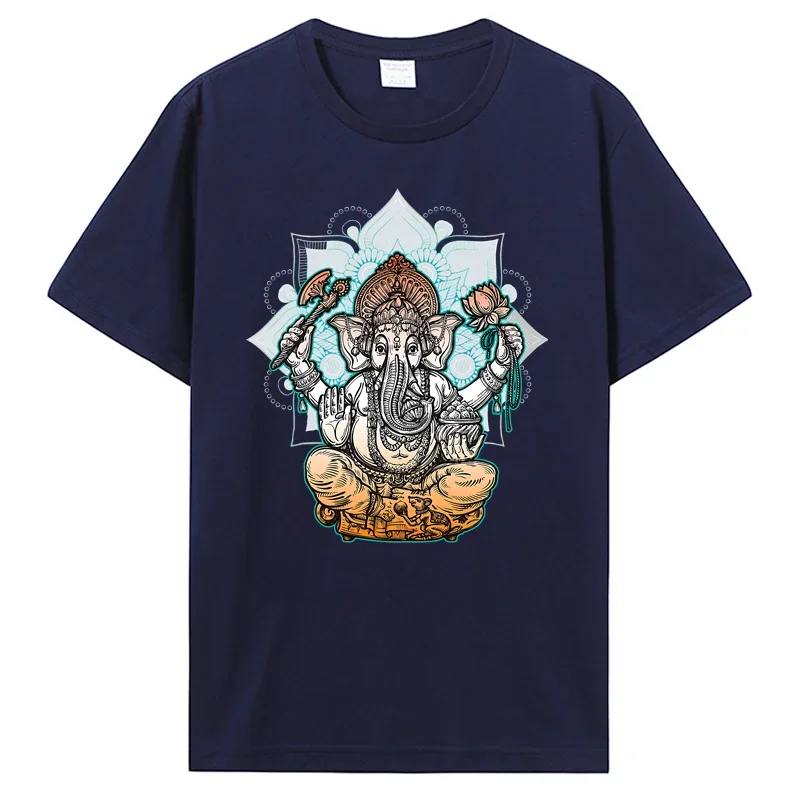 Men New White Casual Homme Cool Unisex Tees Harajuku Hindu God Ganesha TShirt harajuku graphic t shirts oversized clothing funny