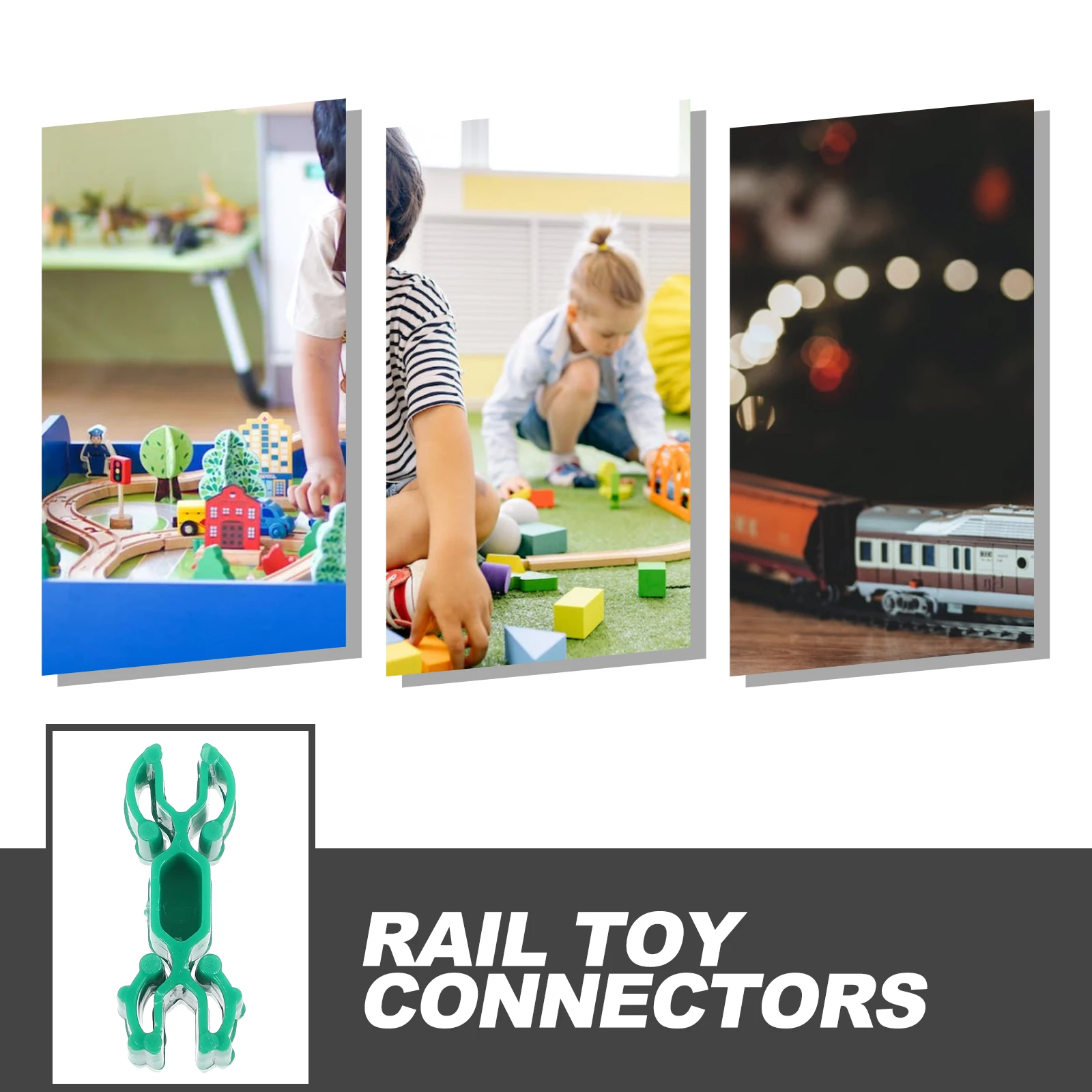 

5Pcs Simulation Train Track Connectors Plastic Adapters for Railway Set Sturdy Connection Kids Hands-on Activity Learning