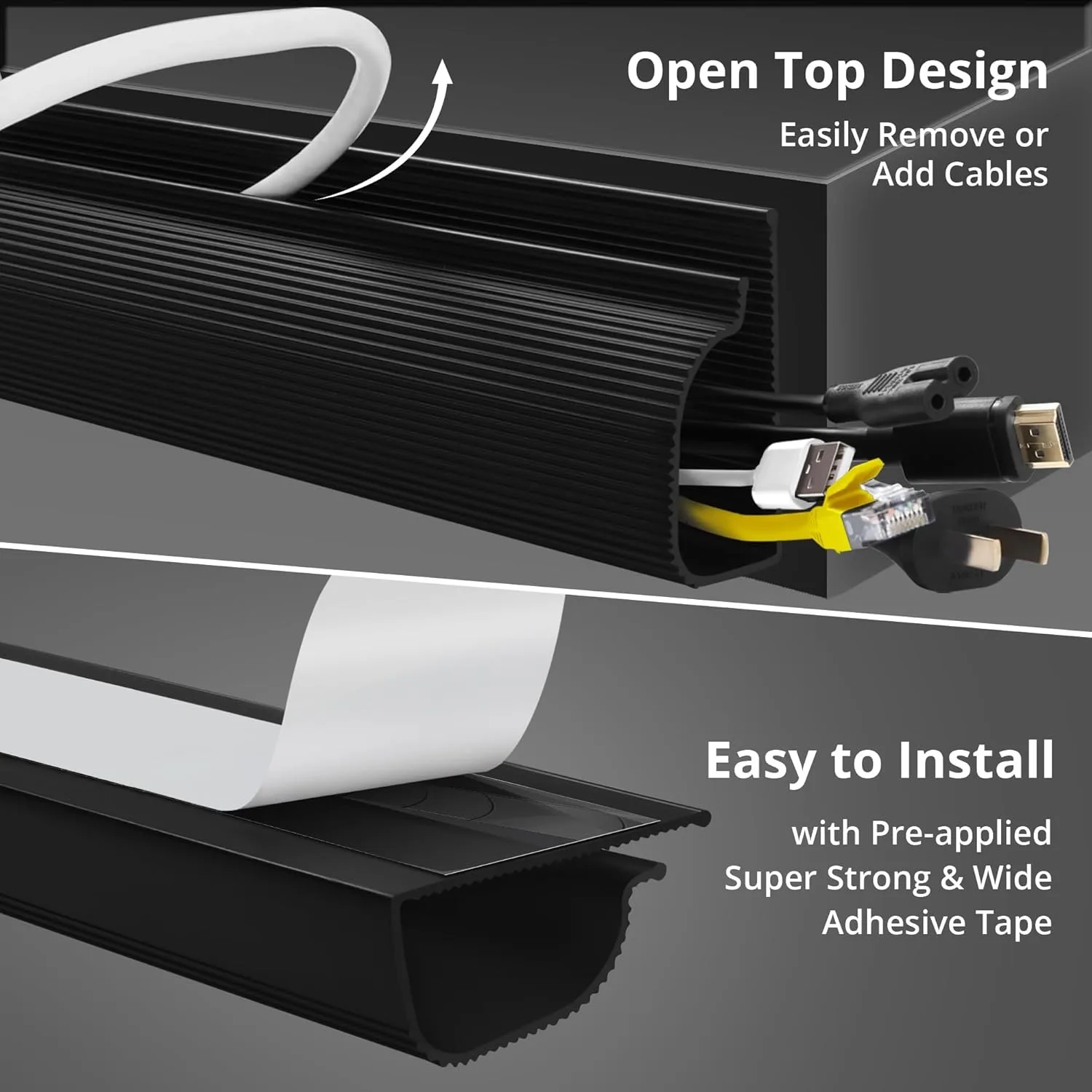 1 قطعة 40 سنتيمتر/15.74in إدارة الكبلات تحت مكتب قناة كابل Raceway الحبل مخفي مكتب كابل صينية لا الحفر للمنزل مكتب سلك